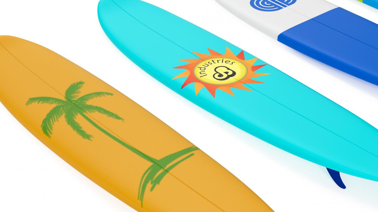 Classic Longboard Surfboards Set 3D