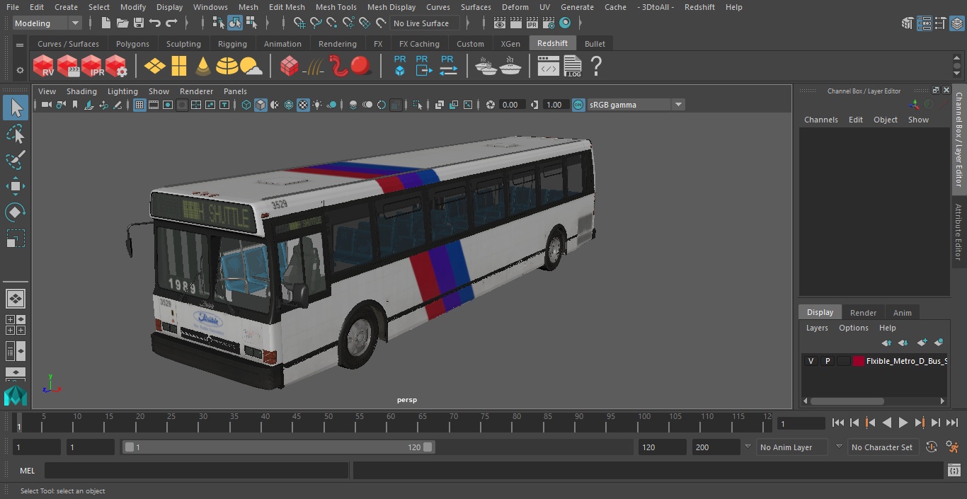 Flxible Metro D Bus Simle Interior 3D model