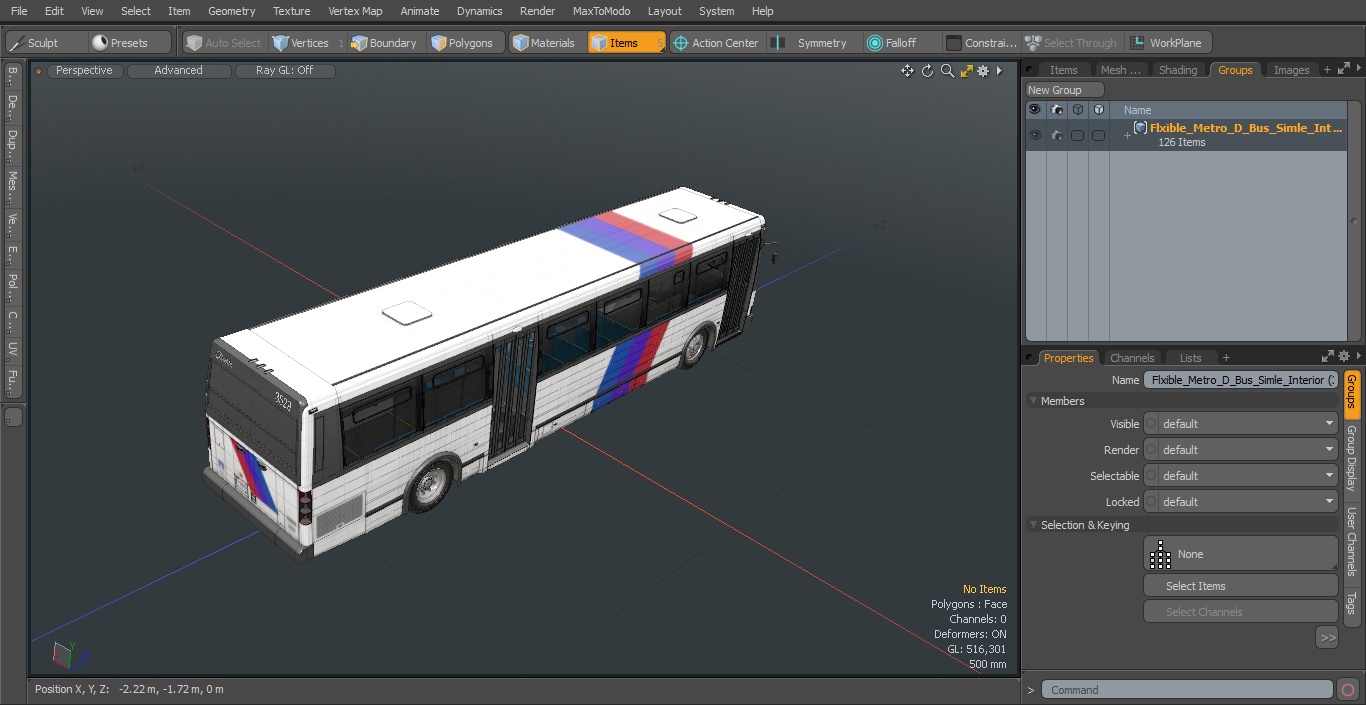 Flxible Metro D Bus Simle Interior 3D model