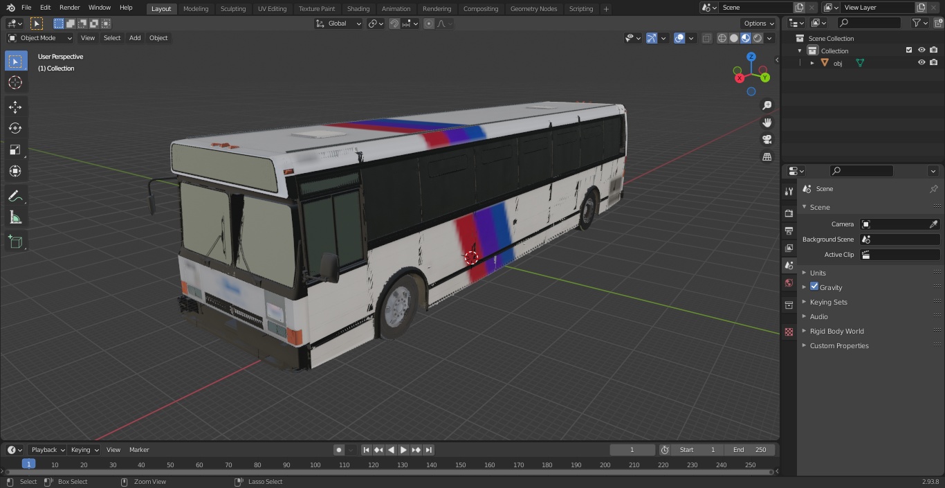 Flxible Metro D Bus Simle Interior 3D model