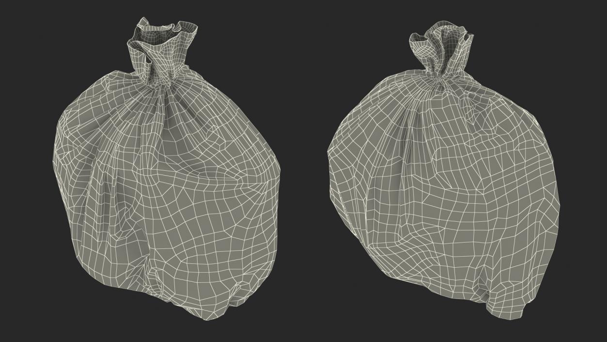 3D model Tied Closed Black Rubbish Bag Small