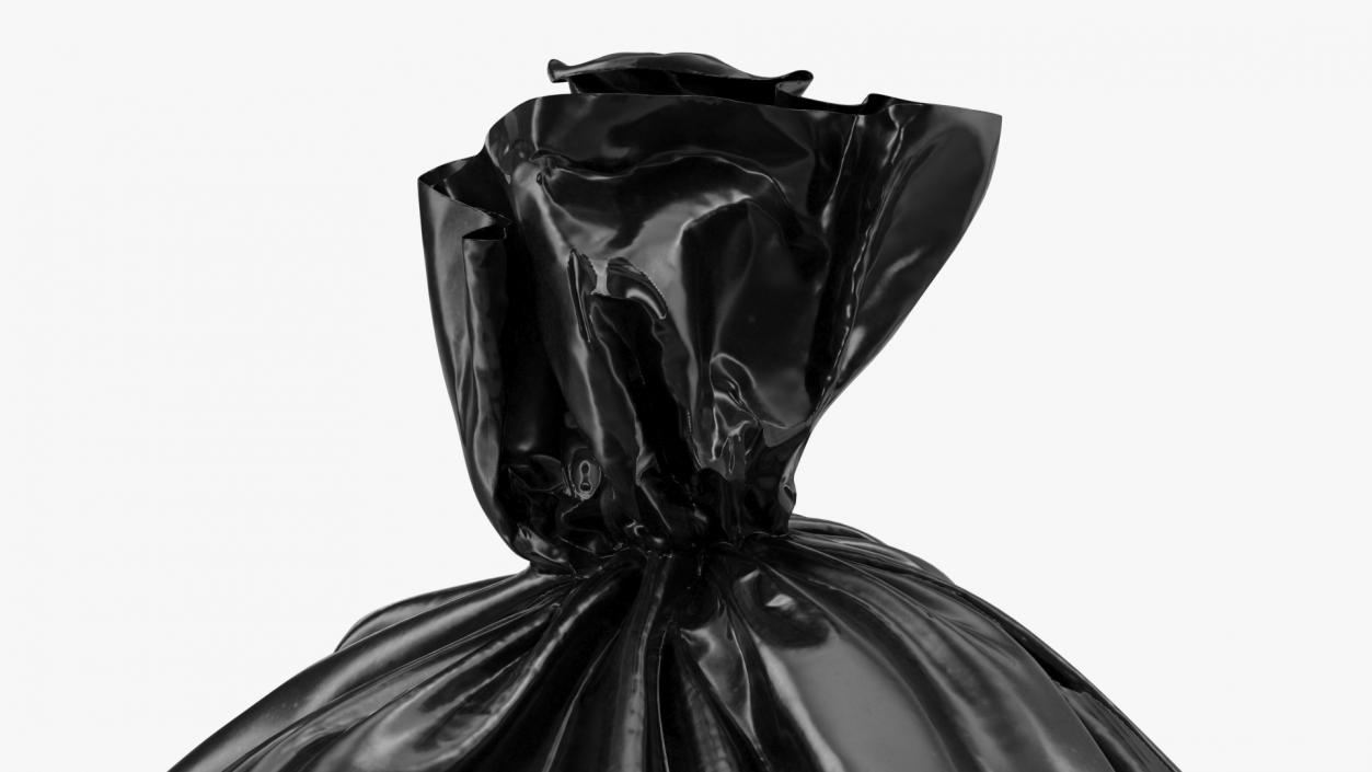 3D model Tied Closed Black Rubbish Bag Small