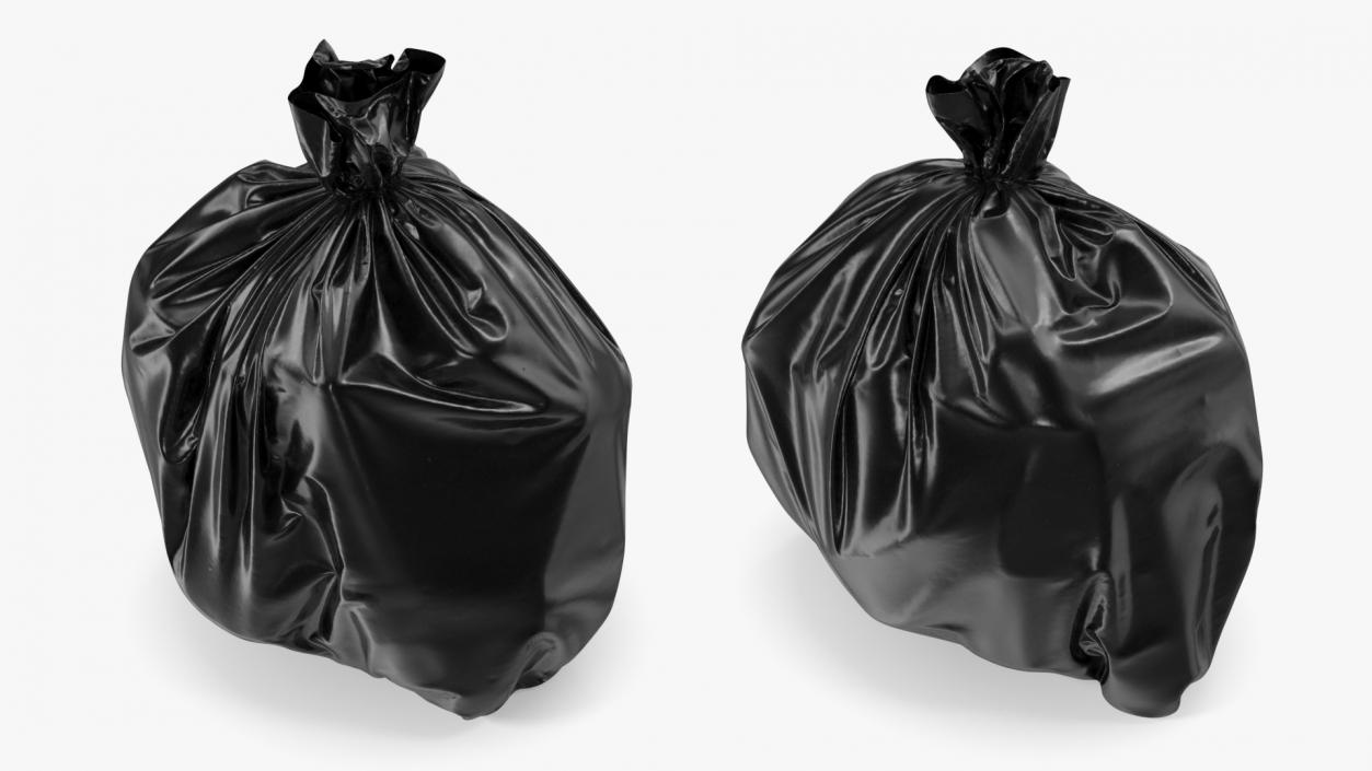 3D model Tied Closed Black Rubbish Bag Small