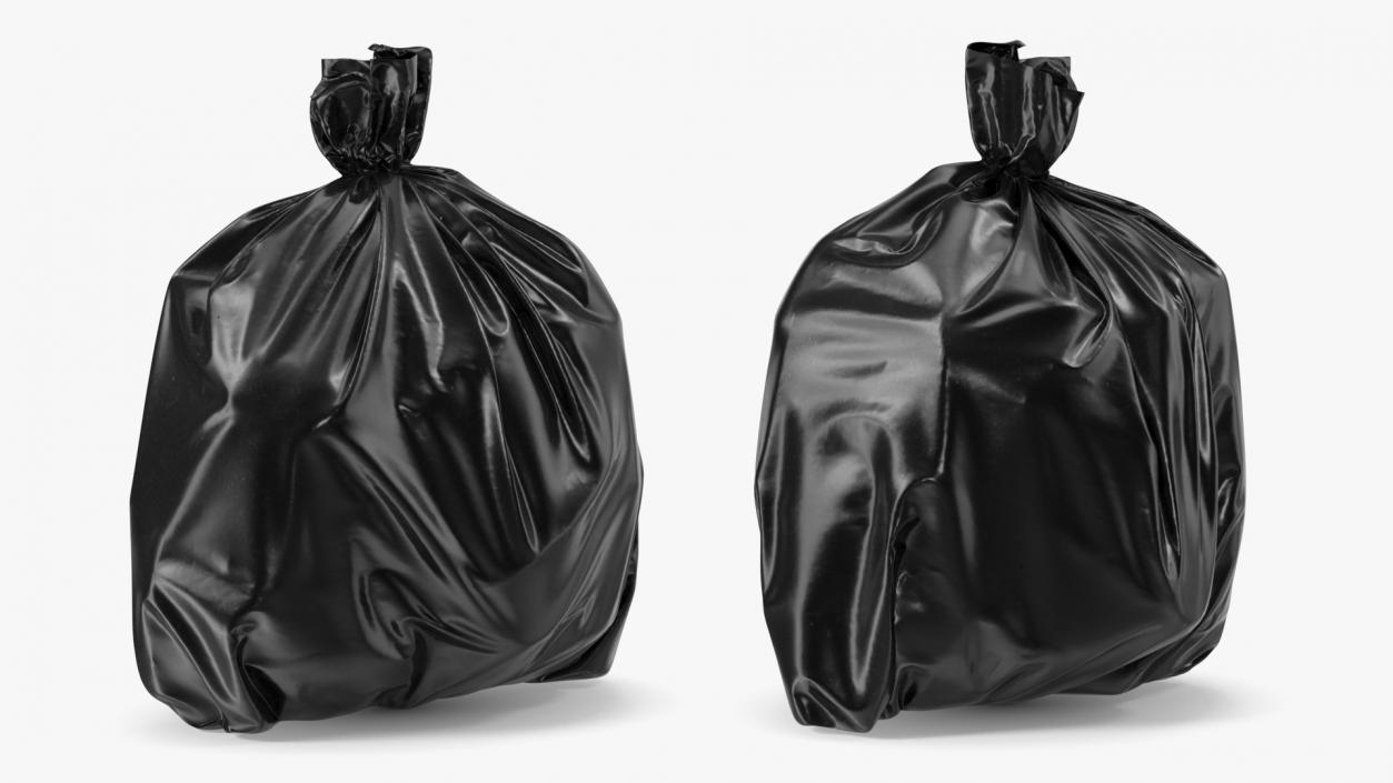 3D model Tied Closed Black Rubbish Bag Small