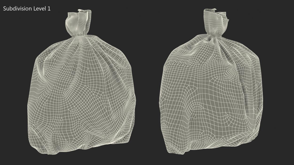 3D model Tied Closed Black Rubbish Bag Small