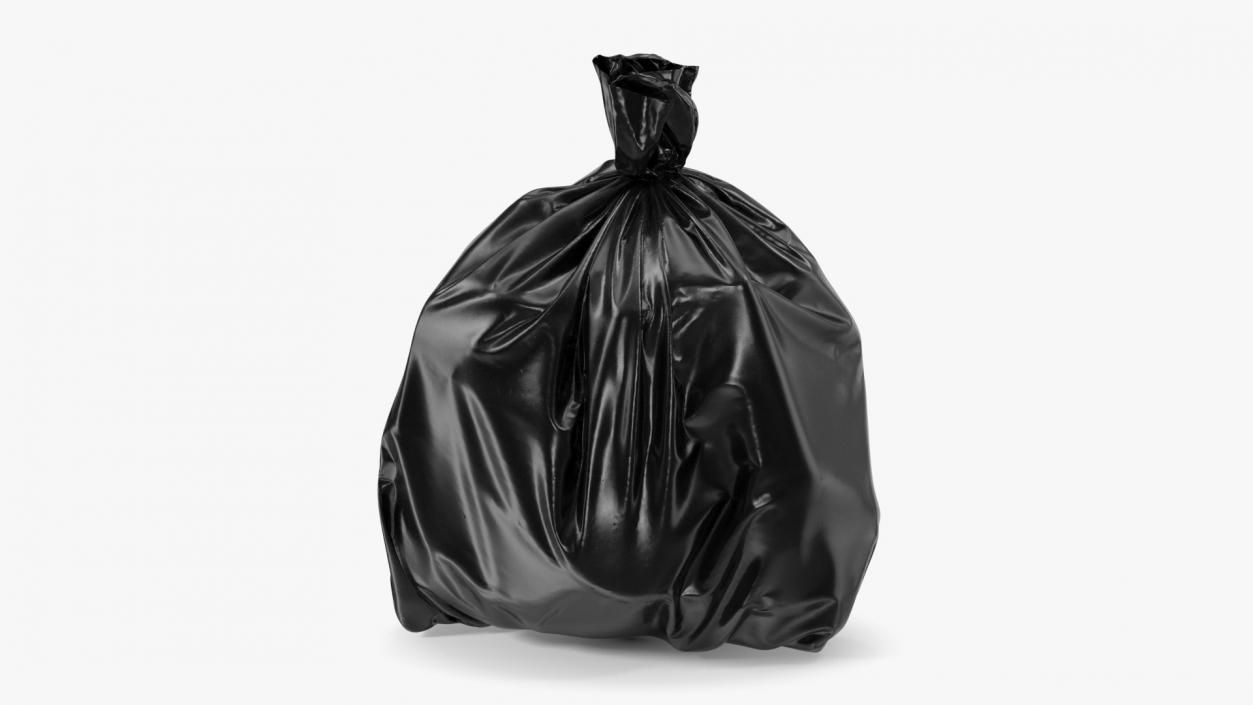 3D model Tied Closed Black Rubbish Bag Small