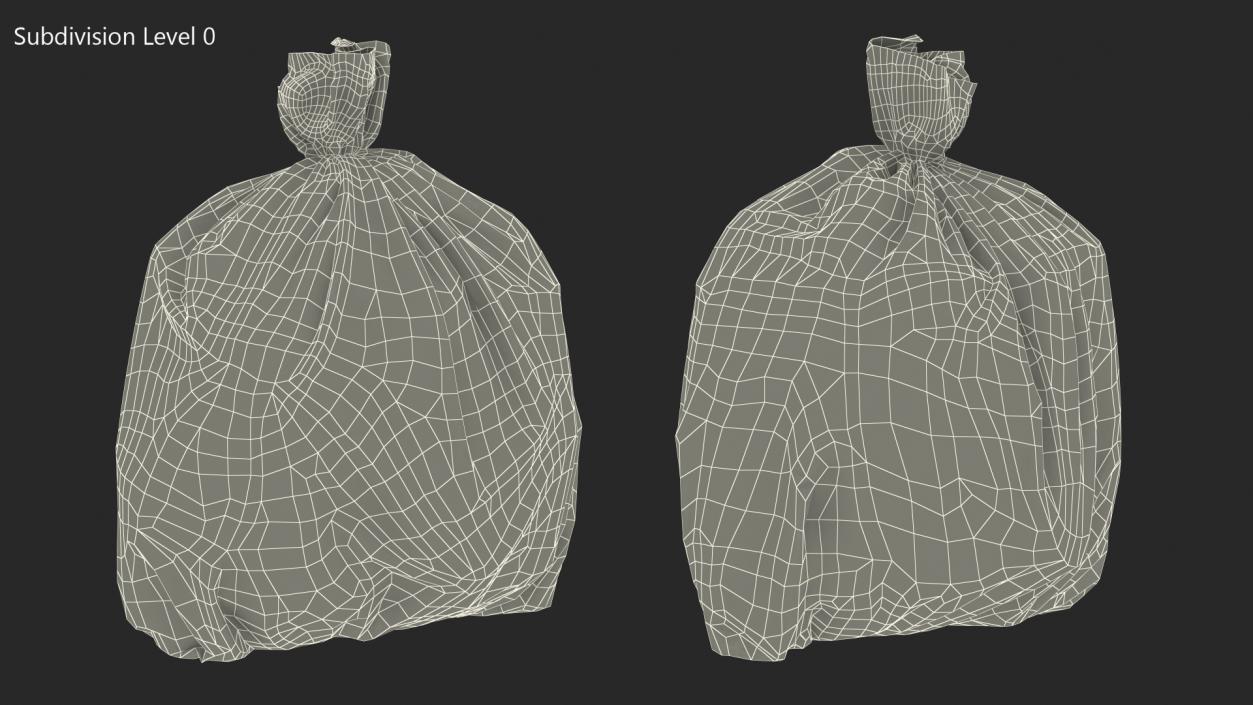 3D model Tied Closed Black Rubbish Bag Small