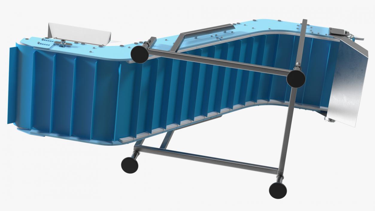 3D model Incline Conveyor With Hopper Rigged