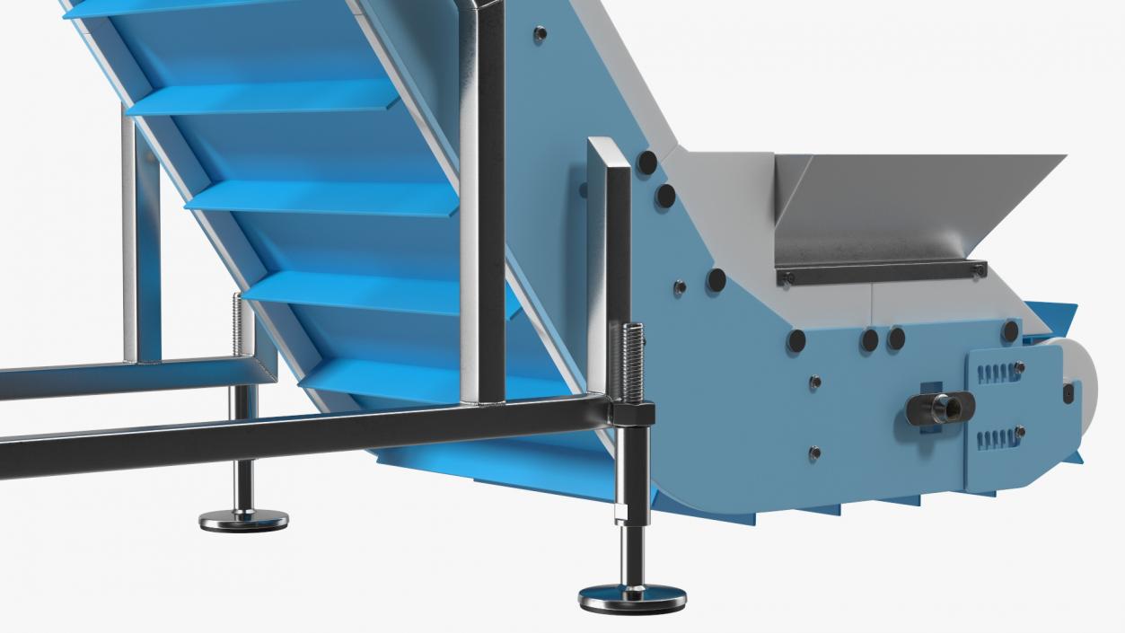 3D model Incline Conveyor With Hopper Rigged