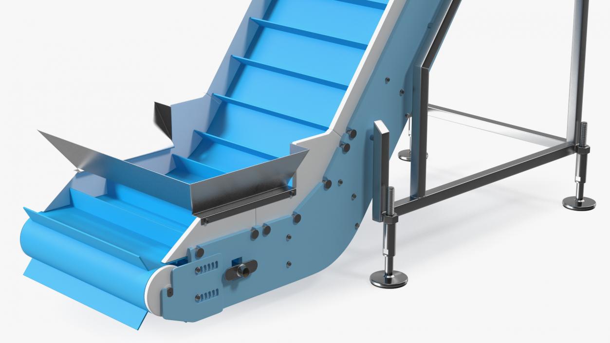 3D model Incline Conveyor With Hopper Rigged