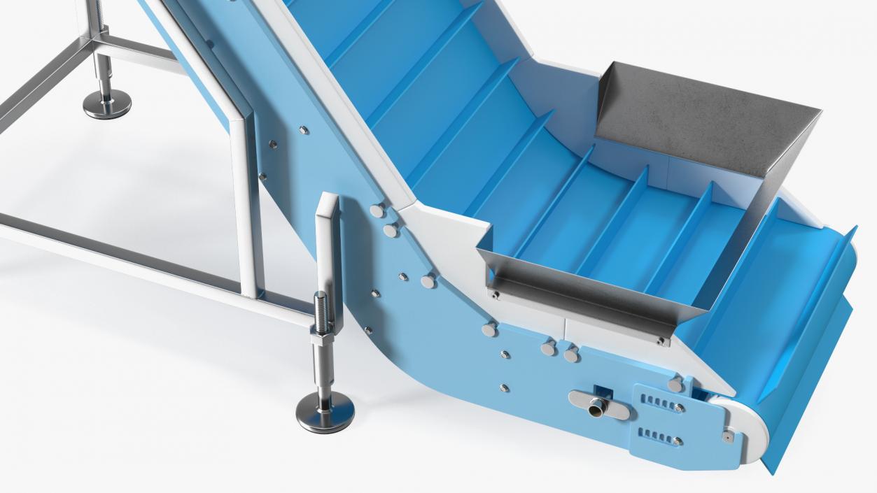 3D model Incline Conveyor With Hopper Rigged