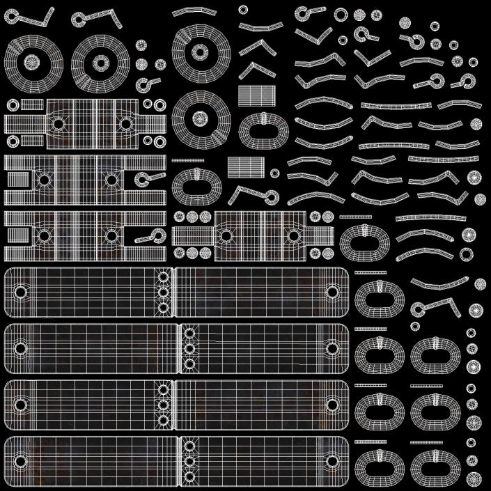 3D Old Metal Shackles model