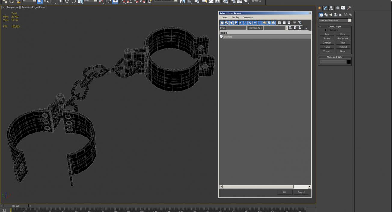 3D Old Metal Shackles model