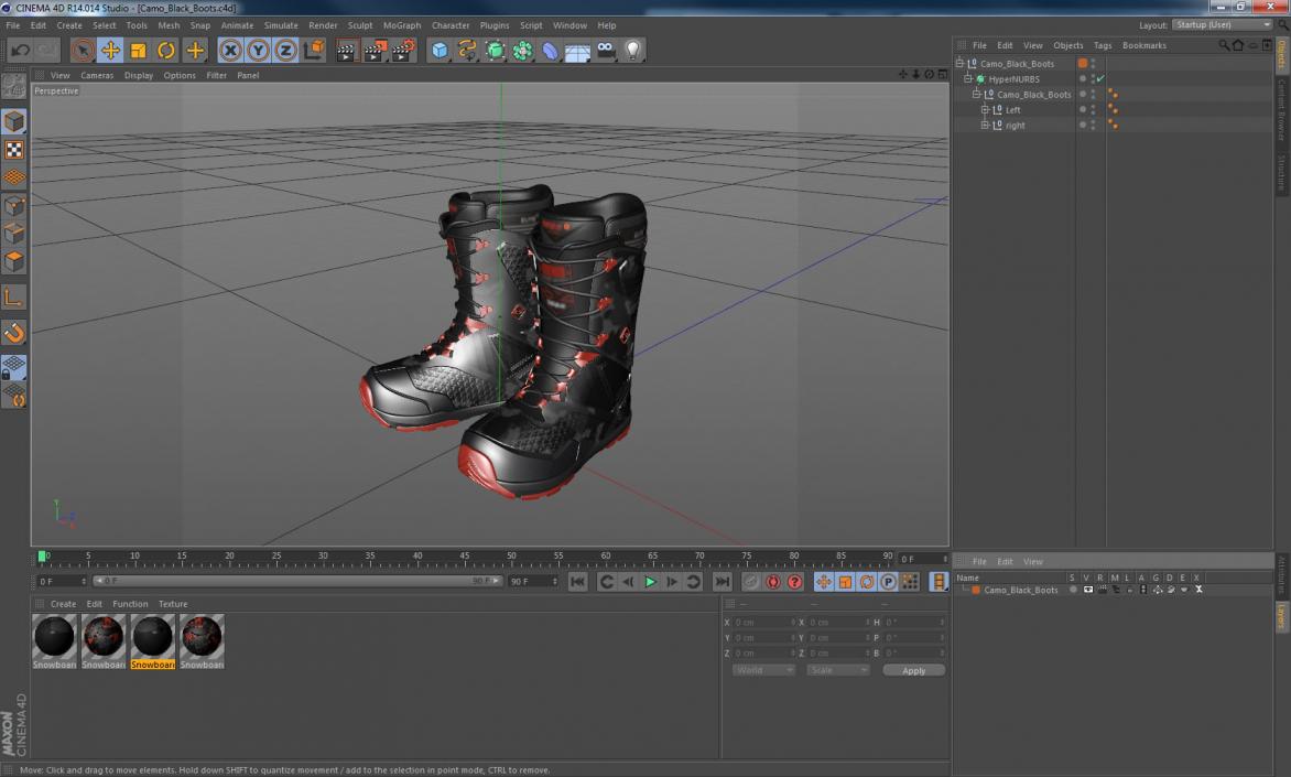 3D Camo Black Boots