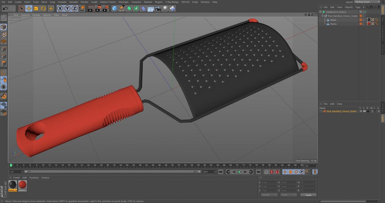 3D model Red Handled Cheese Grater