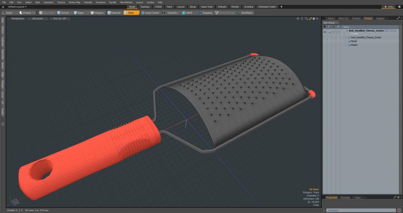 3D model Red Handled Cheese Grater