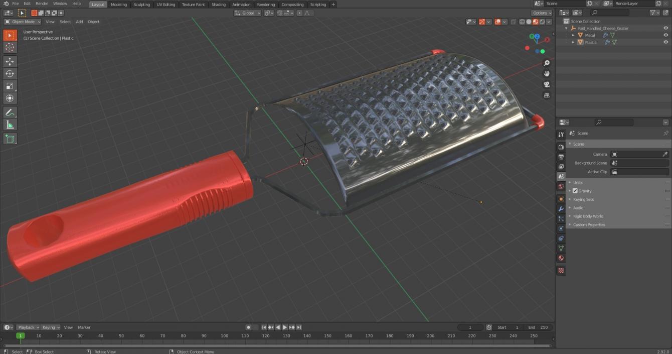 3D model Red Handled Cheese Grater