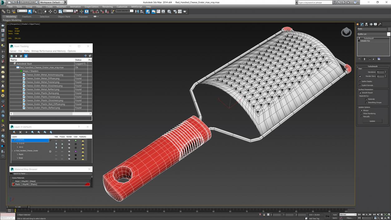 3D model Red Handled Cheese Grater