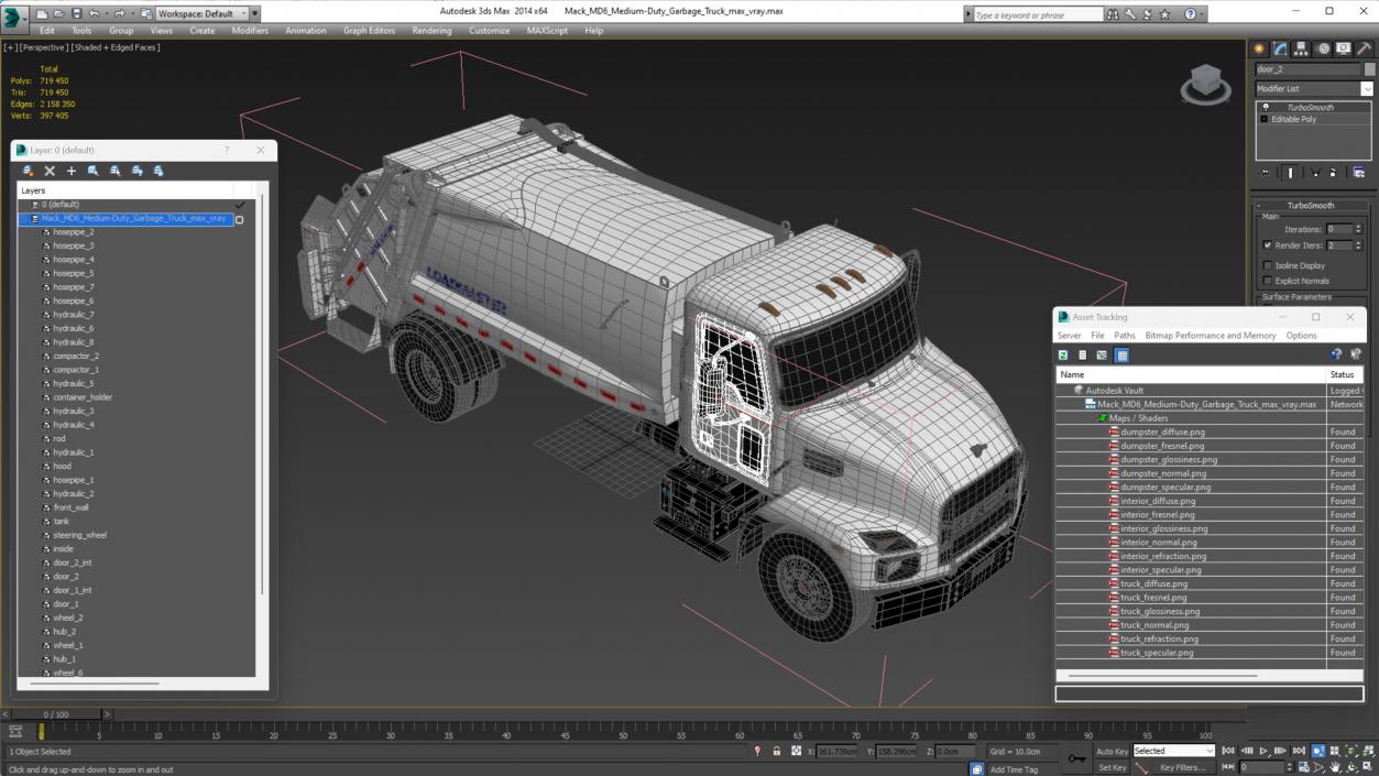 Mack MD6 Medium-Duty Garbage Truck 3D model