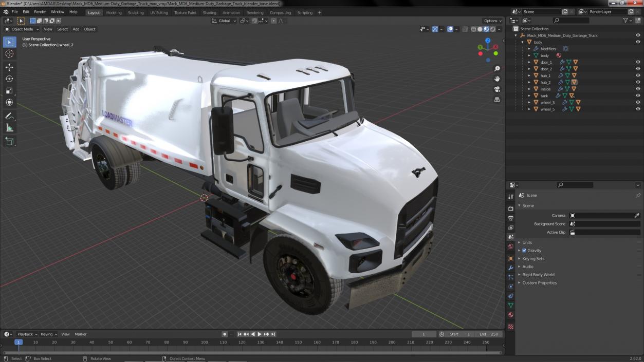 Mack MD6 Medium-Duty Garbage Truck 3D model