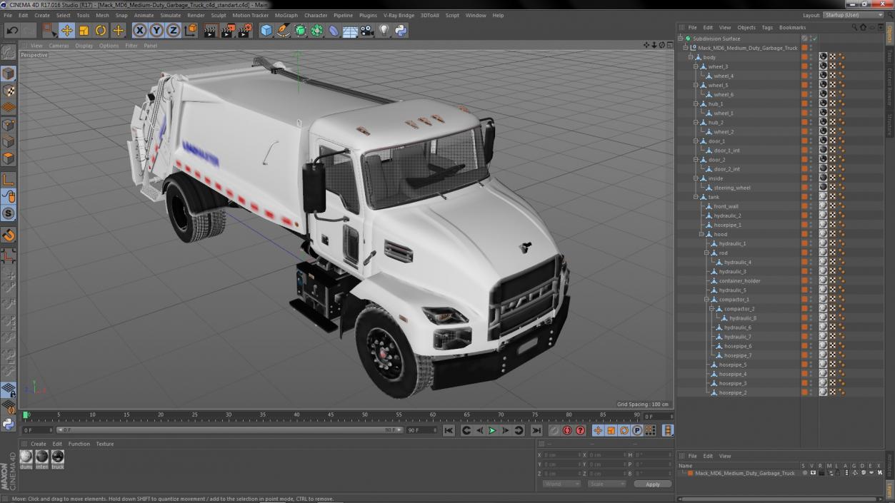 Mack MD6 Medium-Duty Garbage Truck 3D model