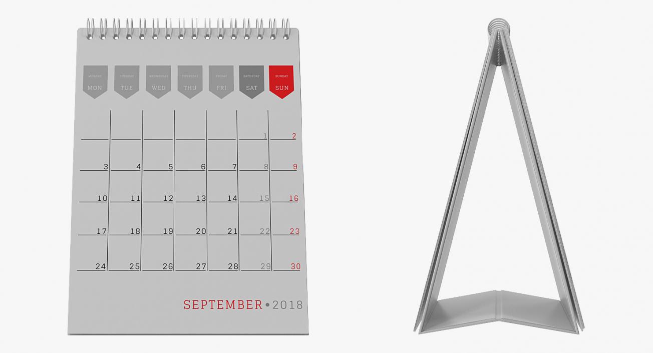 3D Desk Calendar model