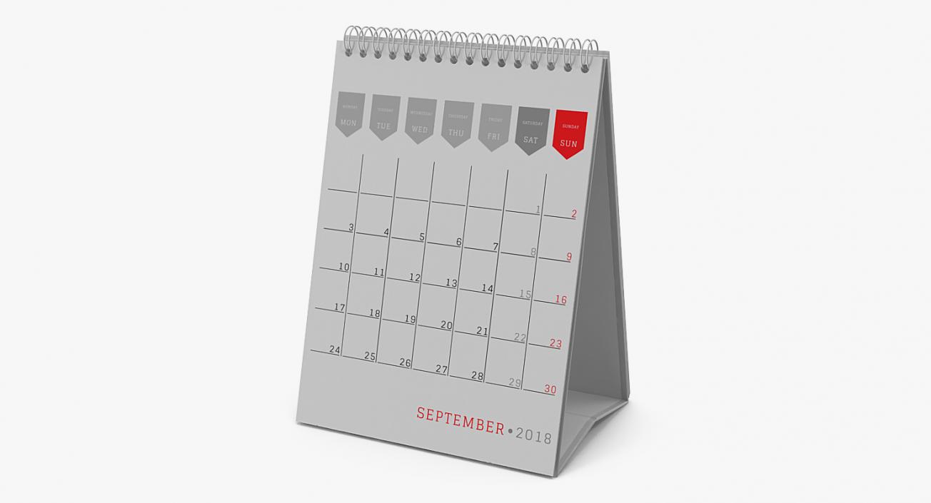 3D Desk Calendar model