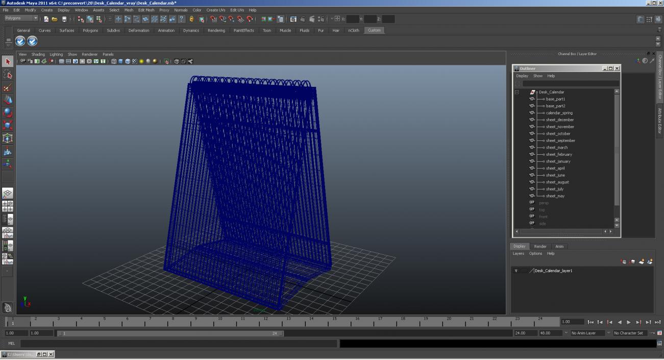 3D Desk Calendar model