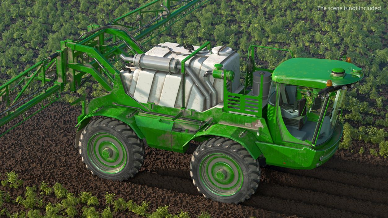 3D model Self Propelled Crop Sprayer Dirty Rigged