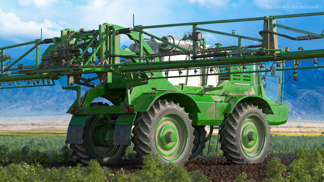 3D model Self Propelled Crop Sprayer Dirty Rigged