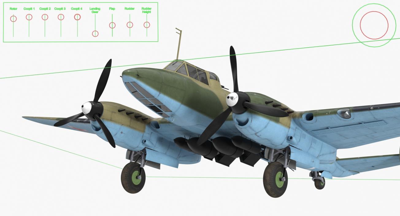 3D model WWII Rigged Bombers Collection