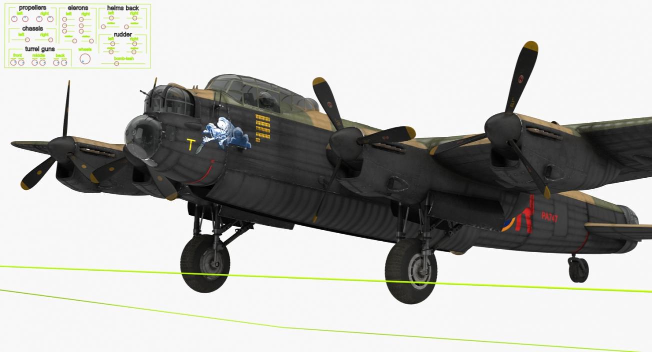 3D model WWII Rigged Bombers Collection