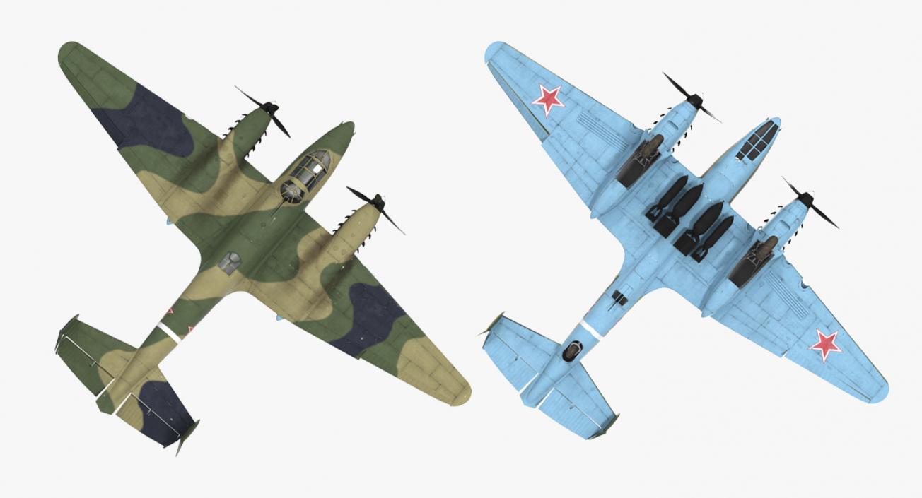 3D model WWII Rigged Bombers Collection