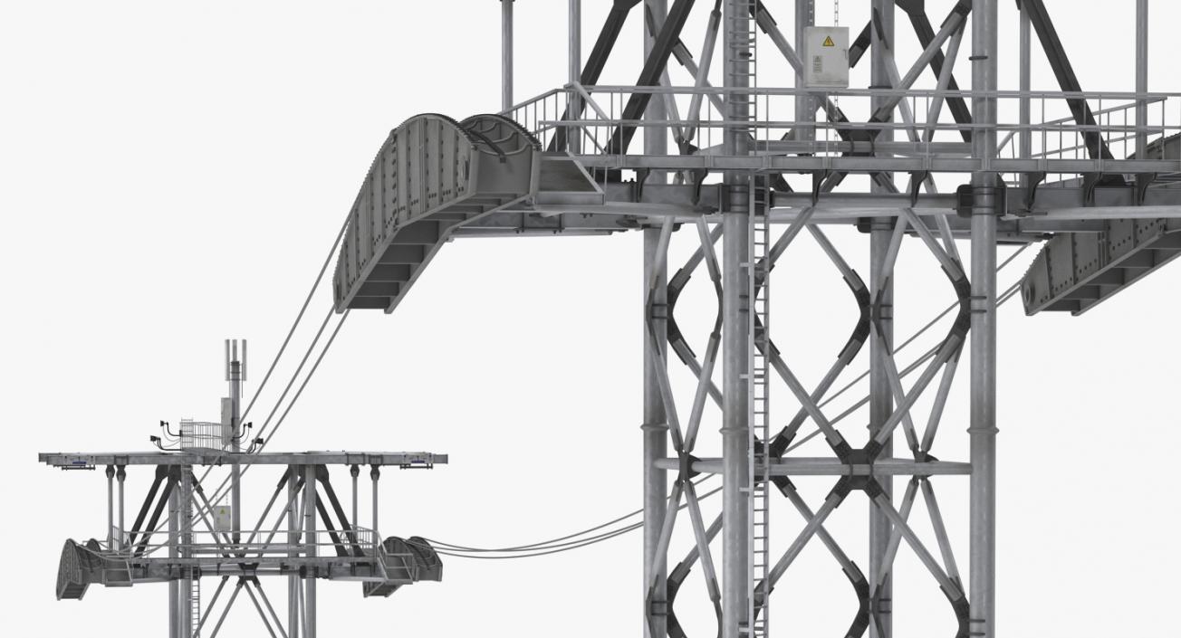 3D Gondola Lift Towers with Cables