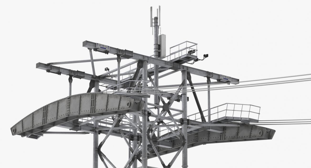 3D Gondola Lift Towers with Cables