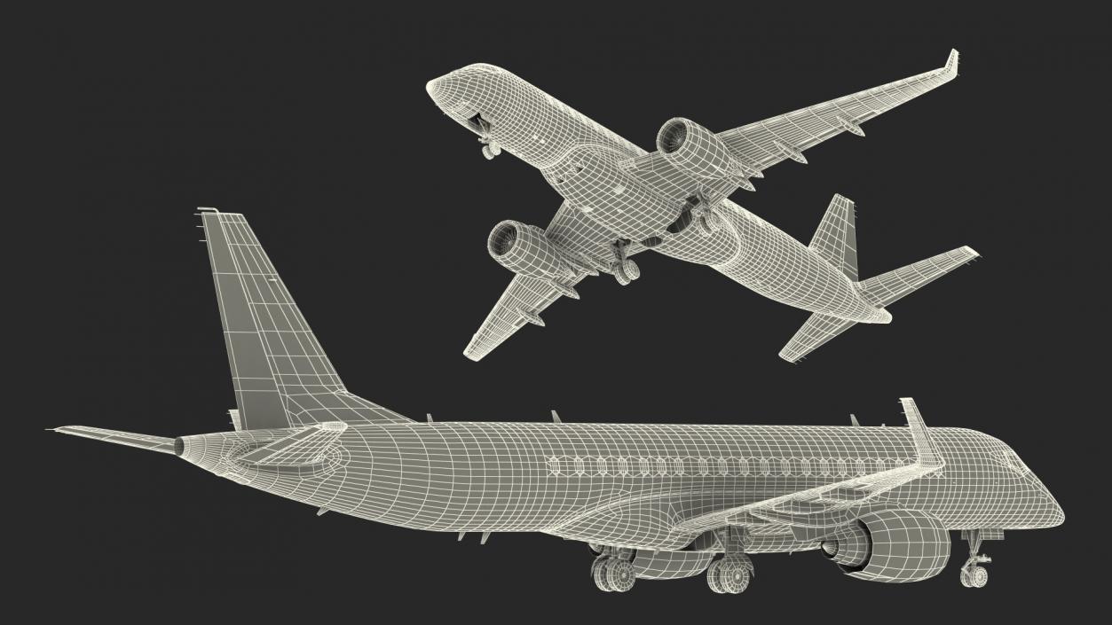 Jet Airliner Rigged 3D model