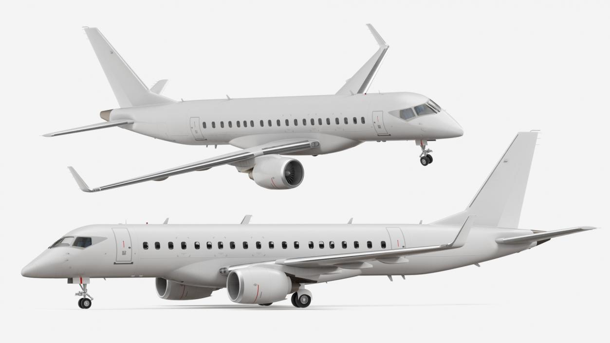 Jet Airliner Rigged 3D model