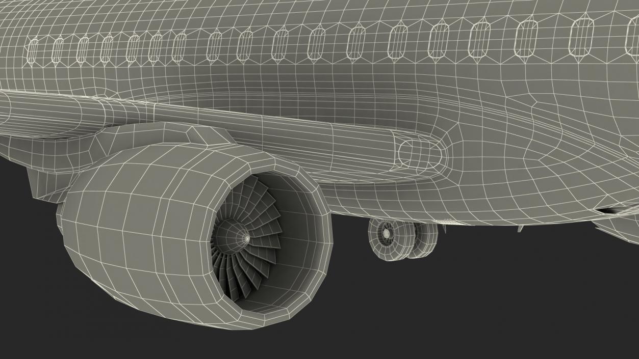 Jet Airliner Rigged 3D model