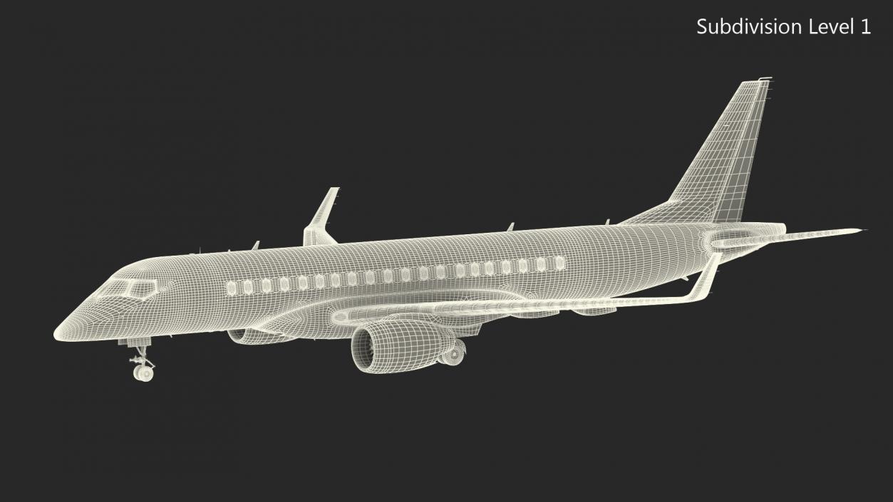 Jet Airliner Rigged 3D model