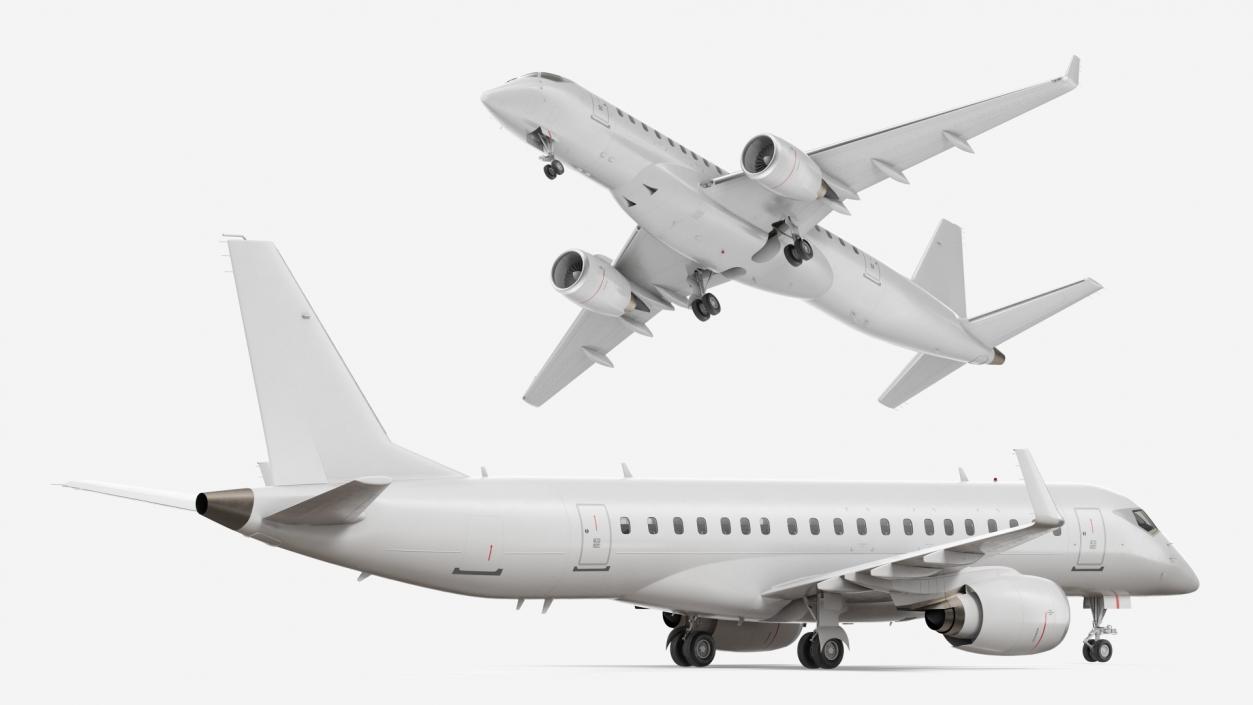 Jet Airliner Rigged 3D model