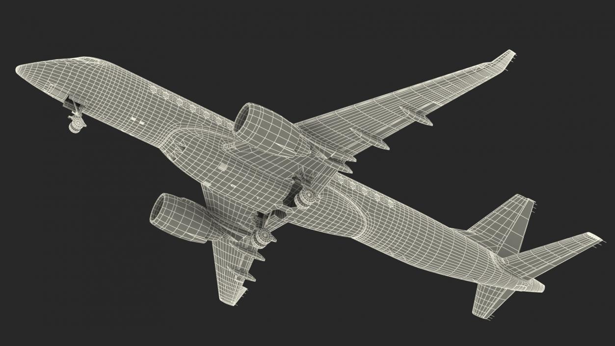 Jet Airliner Rigged 3D model