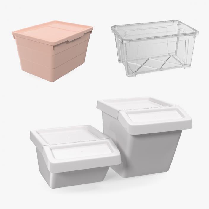 3D Storage Containers with Lid Collection model