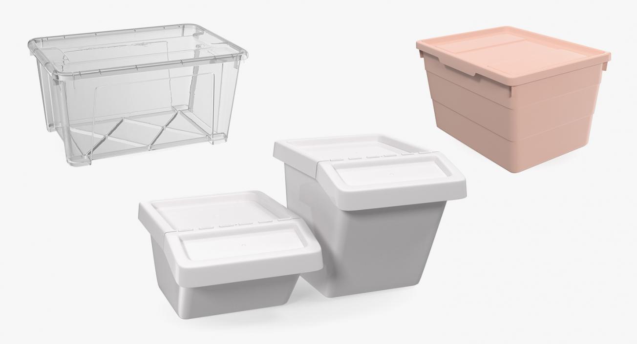 3D Storage Containers with Lid Collection model