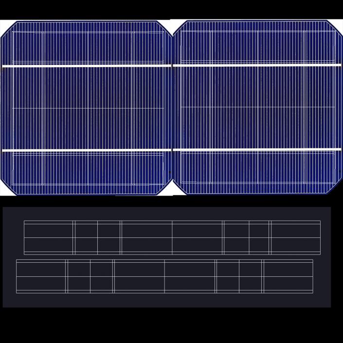 Polycrystalline Solar Panel 3D