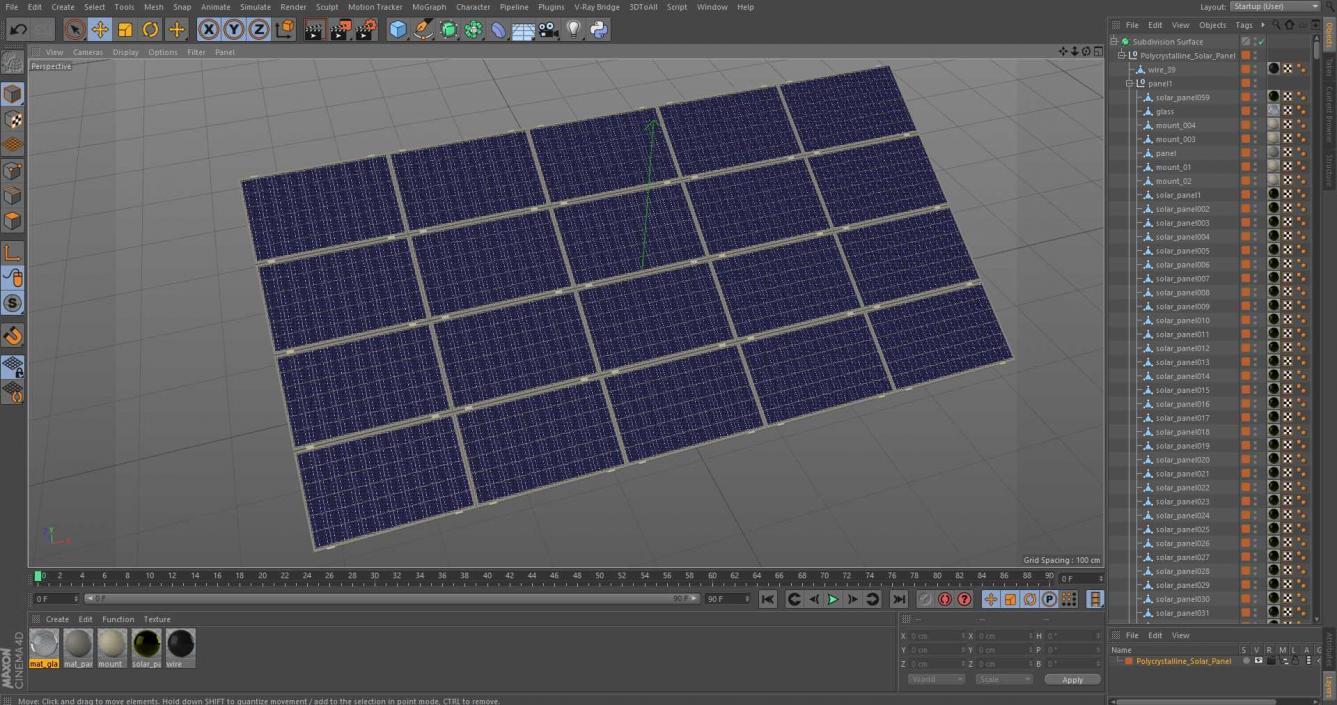 Polycrystalline Solar Panel 3D