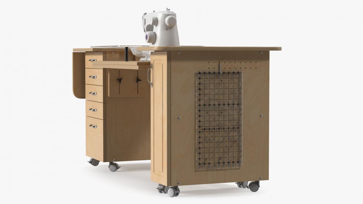 Horn Sewing Machine Cabinet 3D