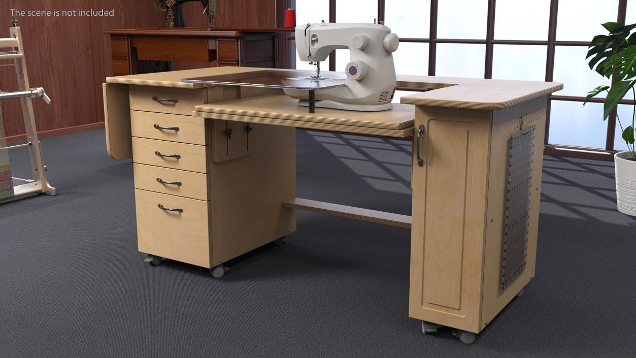 Horn Sewing Machine Cabinet 3D