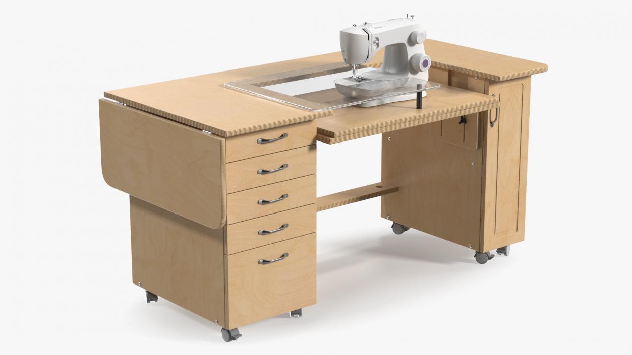 Horn Sewing Machine Cabinet 3D