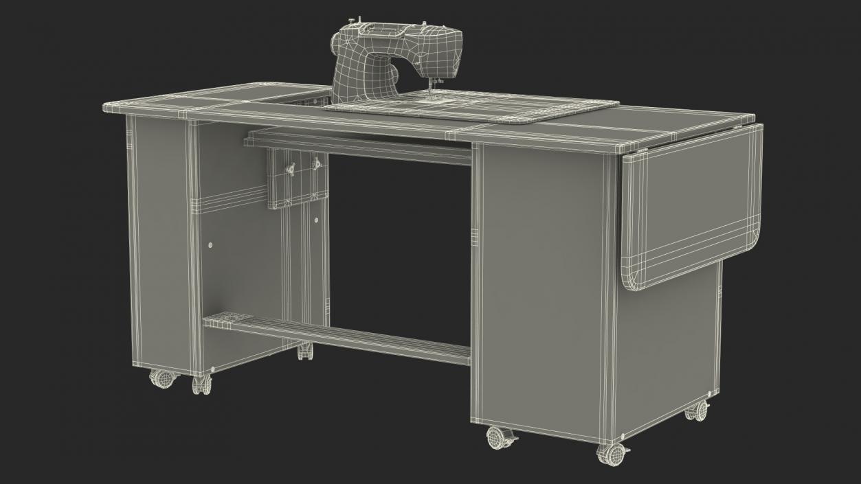 Horn Sewing Machine Cabinet 3D