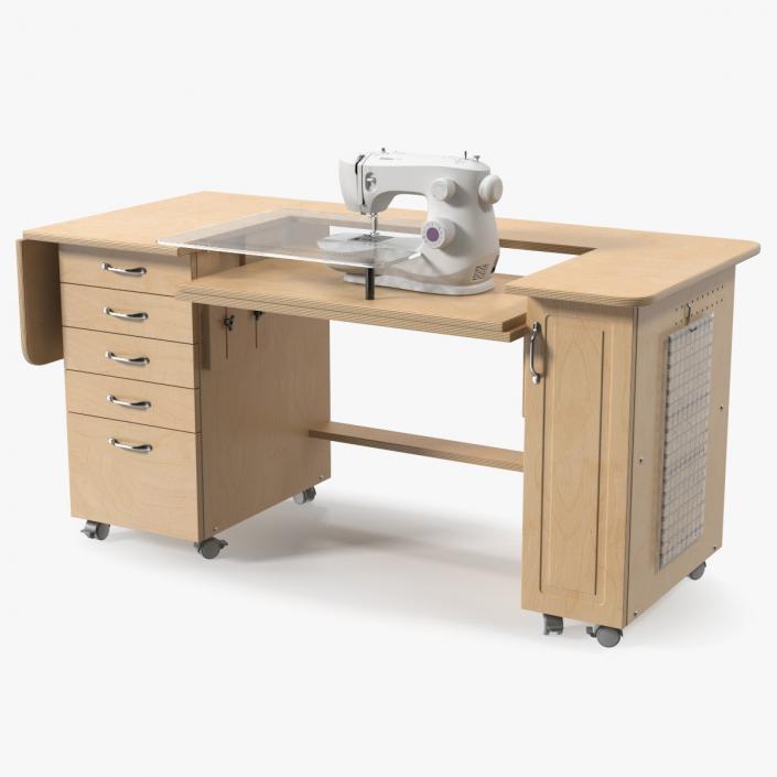 Horn Sewing Machine Cabinet 3D